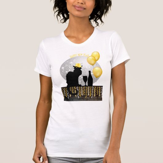Chat Noir Nieuwjaar Eve T-shirt (Voorkant)