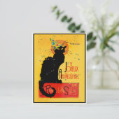 Chat Noir Nieuwjaar Feestdagenkaart (Staand voorkant)