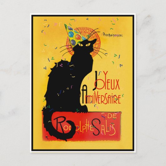 Chat Noir Nieuwjaar Feestdagenkaart (Voorkant)