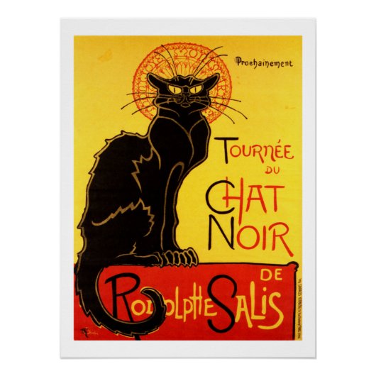 Chat Noir Retro Belle Epoque Cat Perfect Poster (Voorkant)