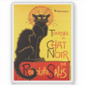 Chat Noir Retro Belle Epoque Cat Sticker (Voorkant)