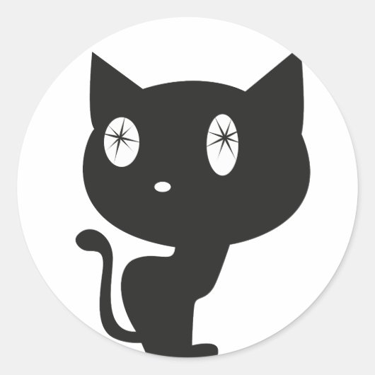 Chat Noir Ronde Sticker (Voorkant)