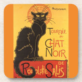Chat Noir Steinlen Belle Epoque  Art Bier Onderzetter (Voorkant)