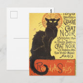 Chat Noir Steinlen Belle Epoque  Art Briefkaart (Voorkant / Achterkant)