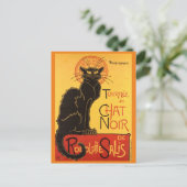 Chat Noir Steinlen Belle Epoque  Art Briefkaart (Staand voorkant)