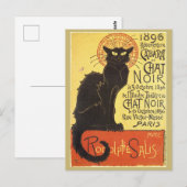 Chat Noir Steinlen Belle Epoque  Art Briefkaart (Voorkant / Achterkant)