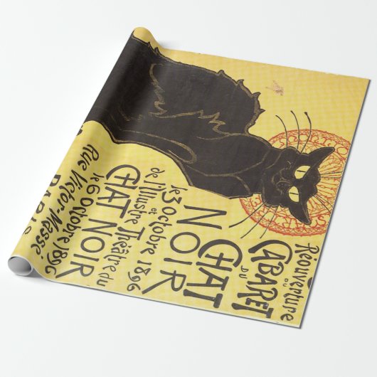 Chat Noir Steinlen Belle Epoque  Art Cadeaupapier (Uitgerold)