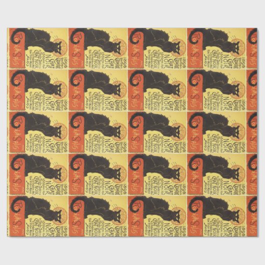 Chat Noir Steinlen Belle Epoque  Art Cadeaupapier (Vlak)