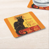 Chat Noir Steinlen Belle Epoque Art Kartonnen Onderzetters (Schuin)