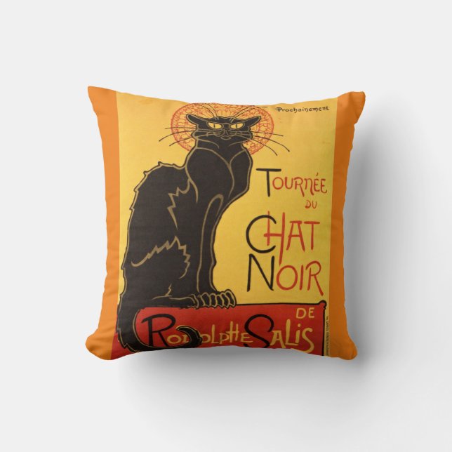 Chat Noir Steinlen Belle Epoque  Art Kussen (Voorkant)