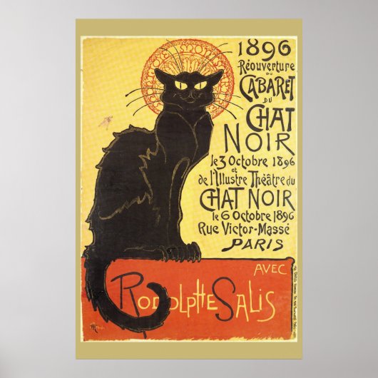 Chat Noir Steinlen Belle Epoque  Art Poster (Voorkant)