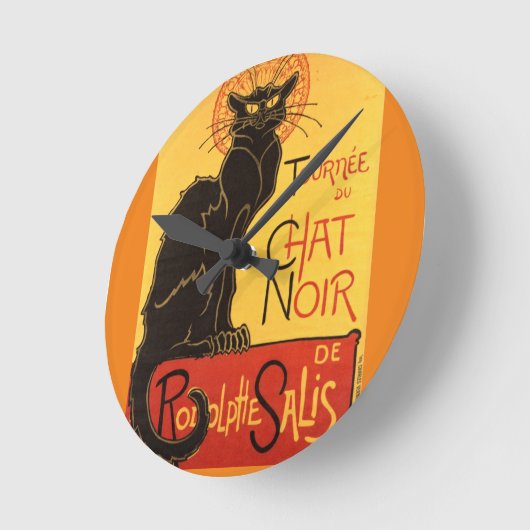 Chat Noir Steinlen Belle Epoque  Art Ronde Klok (Hoek)