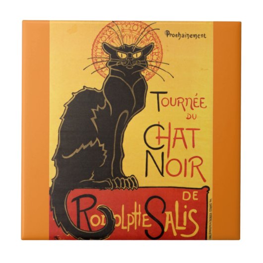 Chat Noir Steinlen Belle Epoque  Art Tegeltje (Voorkant)