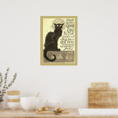 Chat Noir Steinlen Belle Epoque  Sepia Art Poster (Keuken)