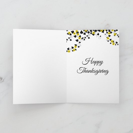 Chat Noir Thanksgiving Feestdagen Kaart (Binnen)