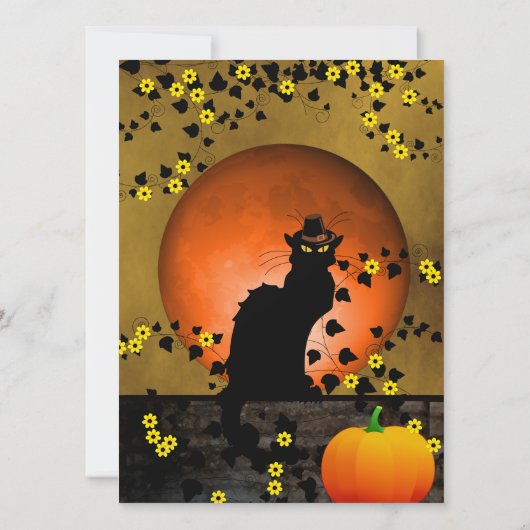 Chat Noir Thanksgiving Kaart (Achterkant)