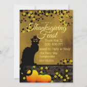 Chat Noir Thanksgiving Kaart (Voorkant)