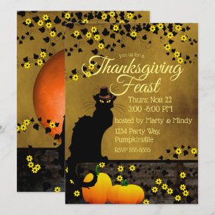 Chat Noir Thanksgiving Kaart