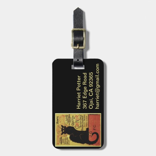  Chat Noir, Vente Hôtel Drouot Steinlen Bagagelabel (Voorkant verticaal)