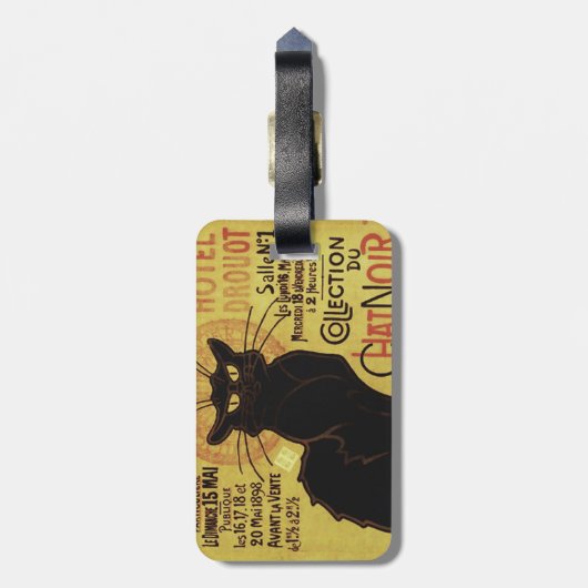  Chat Noir, Vente Hôtel Drouot Steinlen Bagagelabel (Achterkant verticaal)