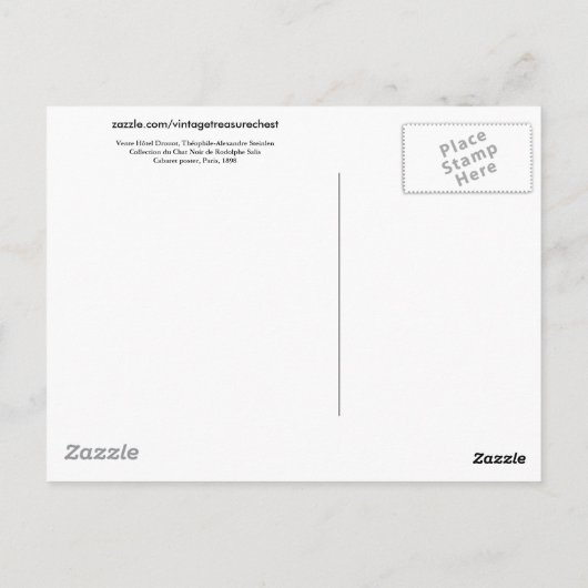  Chat Noir, Vente Hôtel Drouot Steinlen Briefkaart (Achterkant)