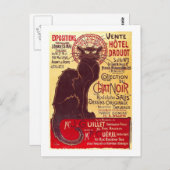  Chat Noir, Vente Hôtel Drouot Steinlen Briefkaart (Voorkant / Achterkant)