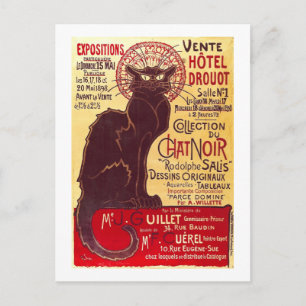 Chat Noir, Vente Hôtel Drouot Steinlen Briefkaart
