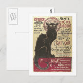 Chat Noir Vente Hôtel Drouot Steinlen Fine Art Briefkaart (Voorkant / Achterkant)