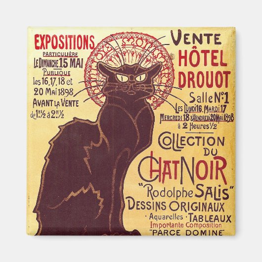 Chat Noir, Vente Hôtel Drouot Steinlen Magneet (Voorkant)