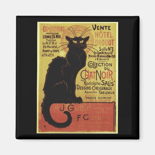  Chat Noir, Vente Hôtel Drouot Steinlen Magneet (Voorkant)