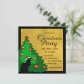 Chat Noir Vrolijk Kerstfeest Kaart (Staand voorkant)