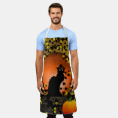 Chat Noir, zwarte kat, pompoen Thanksgiving Schort (Gedragen)