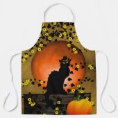 Chat Noir, zwarte kat, pompoen Thanksgiving Schort (Voorkant)