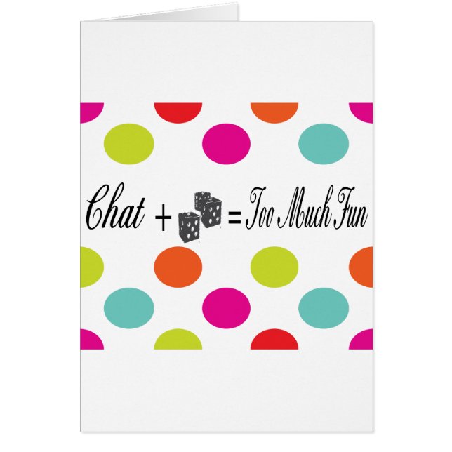 chat plus dice is te veel plezier (Voorkant)