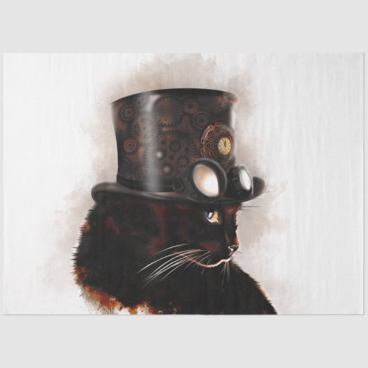 Chat Steampunk Tissuepapier (Voorkant)