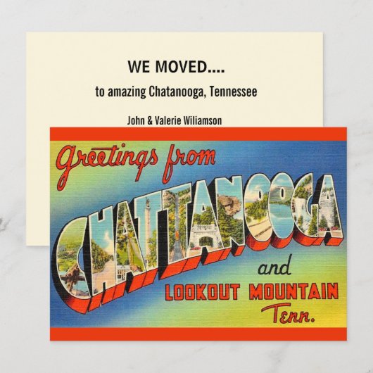 Chatanooga TN verhuisbericht (Voorkant / Achterkant)