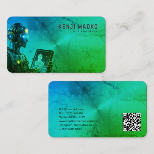 🤖Chatbot ontwikkelaar Conversational AI Engineer Visitekaartje (Voorkant / Achterkant)