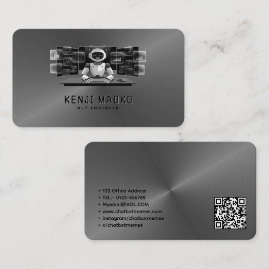 🤖Chatbot ontwikkelaar Conversational AI Engineer Visitekaartje (Voorkant / Achterkant)