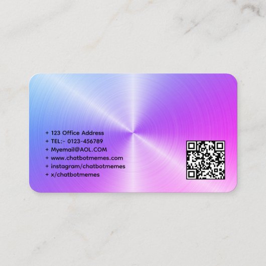 🤖Chatbot ontwikkelaar Conversational AI Engineer Visitekaartje (Achterkant)