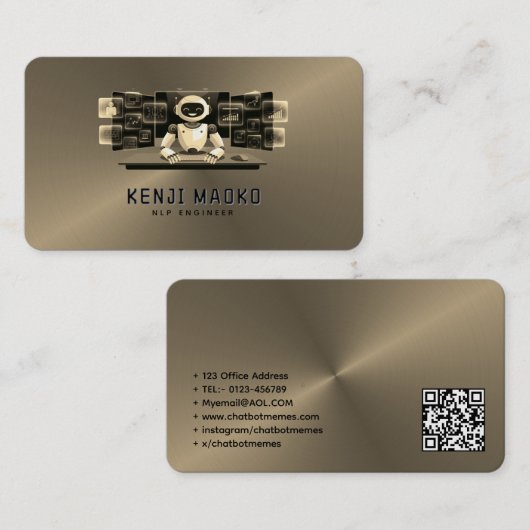 🤖Chatbot ontwikkelaar Conversational AI Engineer  Visitekaartje (Voorkant / Achterkant)