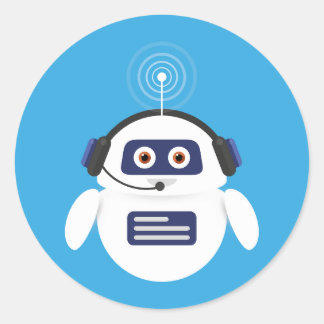 Chatbot - Robot with headphones and microphone for Ronde Sticker