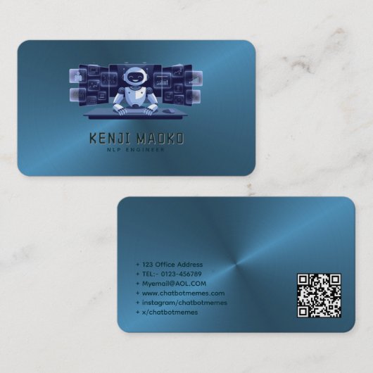 🤖Chatbotontwikkelaar Conversatie AI-ingenieur NLP Visitekaartje (Voorkant / Achterkant)
