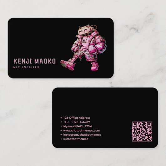 🤖Chatbotontwikkelaar Conversatie AI-ingenieur NLP Visitekaartje (Voorkant / Achterkant)