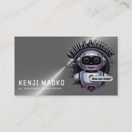 🤖Chatbotontwikkelaar Conversatie AI-ingenieur NLP Visitekaartje (Voorkant)