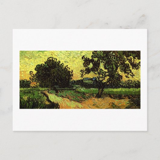 Chateau Auvers Landscape Twilight Van Gogh Fine Briefkaart (Voorkant)