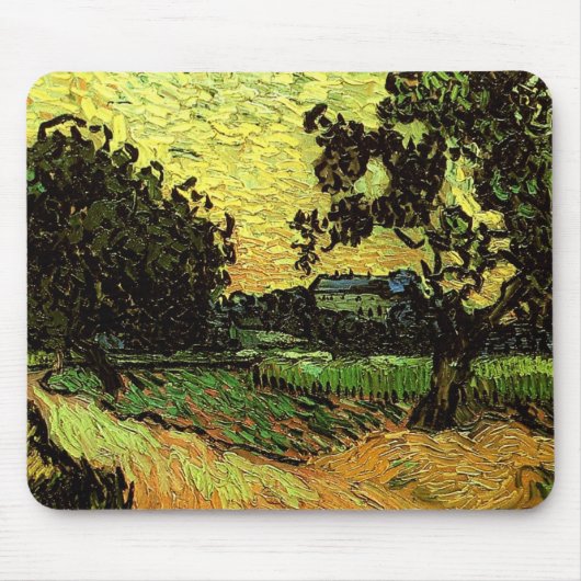Chateau Auvers Landscape Twilight Van Gogh Fine Muismat (Voorkant)