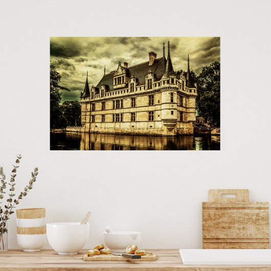 Chateau Azay le Rideau, Frankrijk. Poster (Keuken)