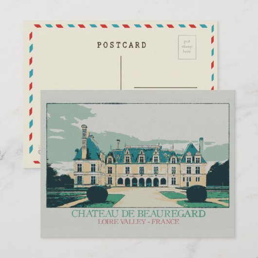 Château Beauregard in de Loirevallei, Frankrijk Briefkaart (Voorkant / Achterkant)