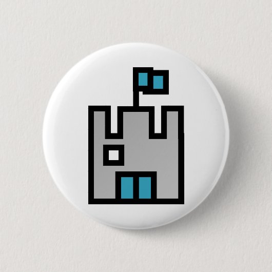Chateau Castle Blue Ronde Button 5,7 Cm (Voorkant)