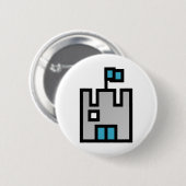 Chateau Castle Blue Ronde Button 5,7 Cm (Voorkant /achterkant)